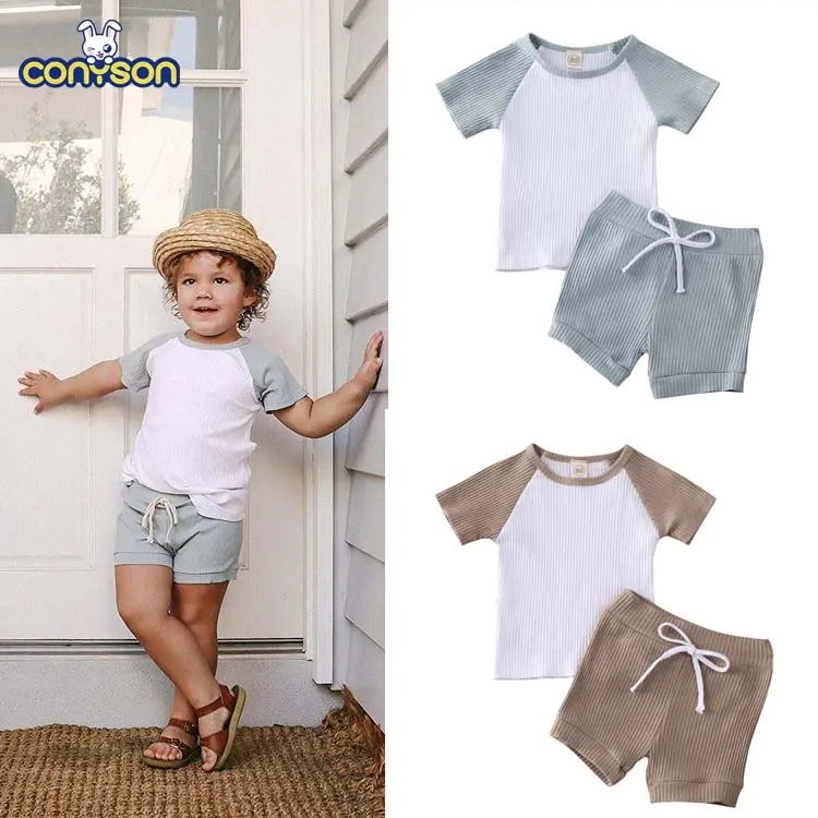 Kleinkind Baby Mädchen Jungen 1-5y Kinder Sommerkleid ung Kurzarm T-Shirt Tops Shorts Hosen 2pcs Outfits Set