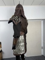 Ensemble d'armure de général chinois antique avec casque, costume de guerrier brodé, vestes et manteaux pour hommes, LARP, Cosplay, Halloween, Scène