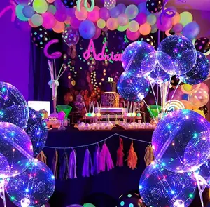 2022LED Licht Up Bobo Ballonnen Met Stok Voor House Party En Familiereünie En Birthday Party