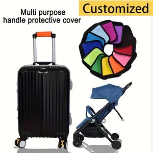 Housse de poignée de bagage personnalisée avec nom brodé, housse de poignée souple personnalisée pour <span class=keywords><strong>valise</strong></span>, sac de voyage - Product Image 4