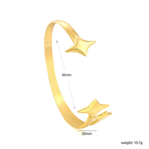 18K Gold Plated Stainless Steel Stackable Bracelet <b>Set</b> Twisted Star Hypoallergenic <b>Bangles</b> Women Fashion Jewelry - Product Image 4