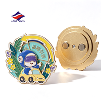 Aimant de réfrigérateur Longzhiyu 20 ans, motif dessin animé 2D mignon, en alliage de zinc, avec logo émaillé, pour cadeaux