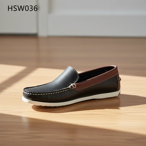 ZYF, Chaussures <span class=keywords><strong>bateau</strong></span> jaunes en cuir de vache pleine fleur, style masque, pour une marche stable, à enfiler rapidement, coutures à la main, chaussures Penny tendance HSW031 - Product Image 5