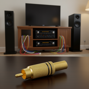 ขั้วต่อ RCA ชุบทอง ปลั๊กตัวผู้ อะแดปเตอร์เสียงและวิดีโอ สำหรับการเชื่อมต่อสายเคเบิล - Product Image 3