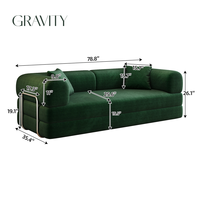 Nouveau style populaire 2026 : Canapé-lit convertible carré en tissu, trois places, doux et confortable, personnalisable, vente en gros pour appartement et salon
