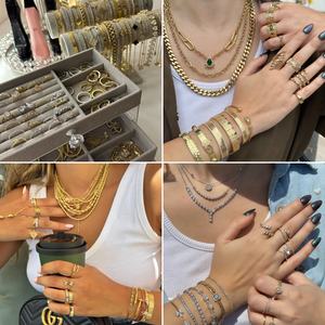 CXカスタムジュエリー工場OEM/ODM防水低刺激性ネックレス & イヤリング & ブレスレット & リング金メッキファッションジュエリーセット - Product Image 4