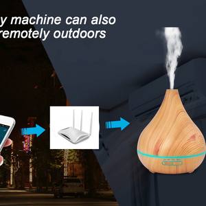 Difusor de Aroma y Humidificador Tuya con Acabado Madera, 0.5L, Control por Aplicación Wifi, Ultrasónico, para Uso Doméstico y Comercial - Product Image 2