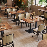 Meubles de restaurant de sushi en bois moderne, table de restaurant, chaise, meubles durables, canapé de restaurant de cafétéria