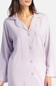 <span class=keywords><strong>Pigiama</strong></span> in Jersey a lunghezza intera da <span class=keywords><strong>donna</strong></span> a 2 pezzi <span class=keywords><strong>con</strong></span> <span class=keywords><strong>bottoni</strong></span> a maniche lunghe sul <span class=keywords><strong>davanti</strong></span> e camicia bordata per pantaloni in vita - Product Image 4