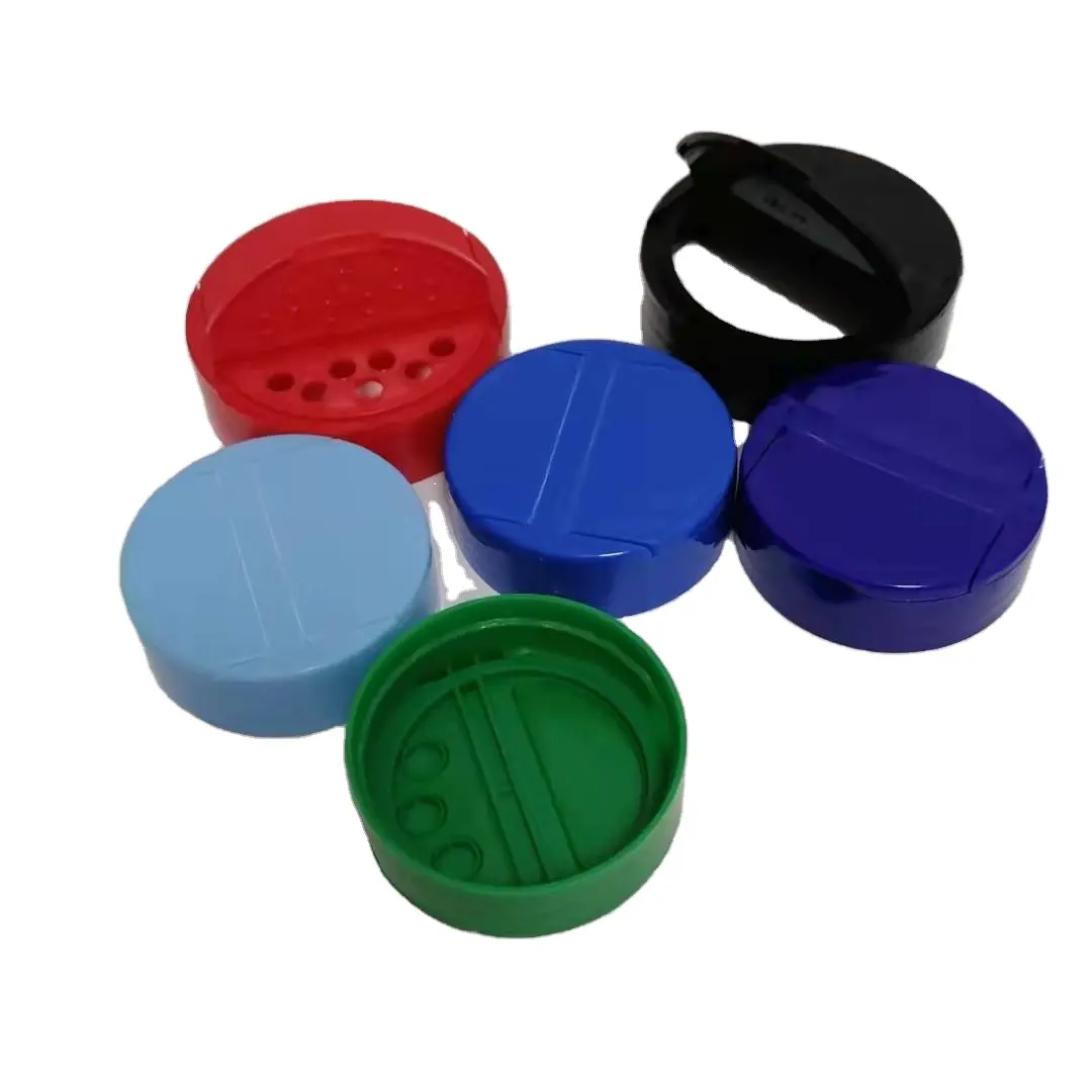 Wholesale custom 63mm plastic pp cap screw spice shaker double Open Flip lid for glass plastic jar
