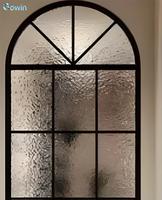 Fenêtre moderne en verre coupe-feu et panneau en fer forgé avec revêtement en poudre ignifuge pour sorties de secours scolaires