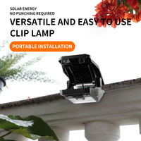 Lampe solaire à clip TOACH 3500K blanc chaud, panneau solaire séparé, étanche IP65, CRI 90 élevé, sans perçage, pour clôture, cour, jardin