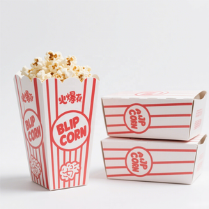Boîtes à popcorn personnalisées avec logo imprimé, emballage écologique pour collations, pour <span class=keywords><strong>cinéma</strong></span>, fête, alimentaire, carton de qualité alimentaire, bac à popcorn - Product Image 6