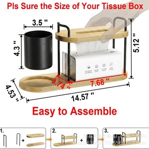 Wooden Tissue <b>Box</b> Desktop Storage Rack With <b>Pen</b> Holder Minimalist Nordic Style Organizer - Product Image 5