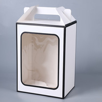 Nouvelles boîtes cadeaux portables en carton pour fleurs, biscuits, bouquets et poupées, avec fenêtre transparente
