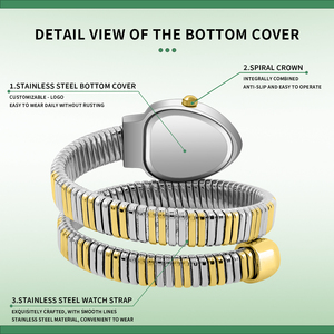 Montre de luxe romaine à diamants, accessoires de mode, bijouterie, montres pour femmes, vente en gros, montres à quartz serpent pour femme - Product Image 2