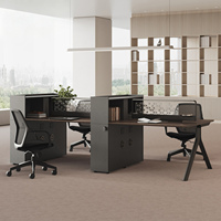Poste de travail de bureau moderne haut de gamme pour 6 à 4 personnes, design modulaire en MDF écologique, utilisation commerciale et comptable