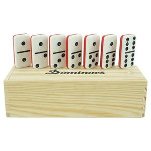 Juego <span class=keywords><strong>de</strong></span> Dominó Profesional Personalizado <span class=keywords><strong>de</strong></span> Doble Seis (6) en <span class=keywords><strong>Dos</strong></span> Tonos, Rojo y Negro, con Caja <span class=keywords><strong>de</strong></span> Madera para Juego Educativo en Interiores - Product Image 1