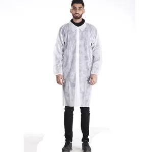 Bán Buôn Unisex Giá Rẻ Dùng Một Lần Lab Coats Với Cuff