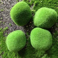 Décorations artisanales en pierre de mousse artificielle et boules de plantes vertes pour la décoration de roches de jardin intérieur et extérieur