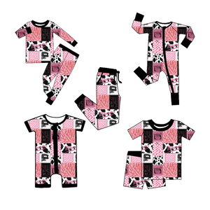 صندوق مفاجآت Zs RTS، بدلة بسحاب مطبوعة بتصميم المزرعة الغربية من بامبو جلو، ورومبر للأطفال بأكمام طويلة - Product Image 1