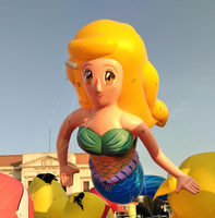 Belle petite sirène 38 'hélium défilé ballon flotteur géant gonflable sirène gonflable dessin animé petite sirène