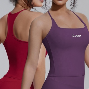 YIYI Tops Cortos Deportivos de Verano para Mujer con Sujetador Incorporado, Transpirables, de Spandex, Estilo Racerback, para Gimnasio y Yoga - Product Image 1
