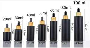 Botella de Perfume de <span class=keywords><strong>Vidrio</strong></span> Mate Negro <span class=keywords><strong>con</strong></span> Tapa de <span class=keywords><strong>Madera</strong></span>, Gotero de Goma, Etiquetas Personalizables y Tapa de Rosca para Fragancias Caseras - Product Image 2