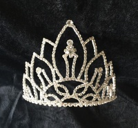 Maßgefertigte Sterling Silber Legierung Diamant Strass Hochzeit Jubiläum Verlobung Miss World Pageant Kronen