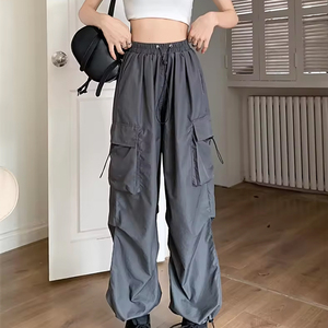 Pantalones de pierna ancha de cintura alta finos de primavera para mujer, pantalones deportivos informales con protección solar holgados - Product Image 3