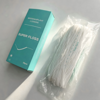 Fil dentaire jetable Premium Super Floss, 50 unités, pour couronnes, bridges, implants, orthodontie, nettoyage des espaces interdentaires