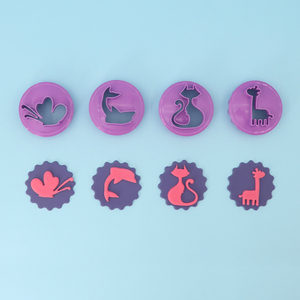 4 cái hai mặt cắt động vật mô phỏng bánh quy trang trí bánh khuôn ép nhựa công cụ tự làm để nướng bánh quy - Product Image 4