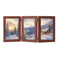 Cadre photo rectangulaire en MDF à trois volets, style vintage, 6 et 7 pouces, idéal pour la décoration de table de Noël et de Thanksgiving – Meilleures ventes