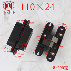 L110 W24mm Mini Charnière dissimulée grande ouverte 3d Charnières cachées or réglables pour portes en aluminium - Product Image 2