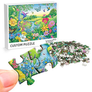 Usine de puzzles OEM, personnalisation, 1000 pièces, papillons dans le jardin, impression de dessins animés colorés, <span class=keywords><strong>puzzle</strong></span> pour enfants et adultes - Product Image 1