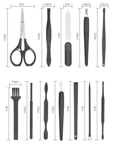 Hot 16Pcs En Acier Inoxydable Professionnel Coupe-Ongles Ensembles Mens Nail Toilettage Kit <span class=keywords><strong>Manucure</strong></span> Ensemble Avec Voyage Étui En <span class=keywords><strong>Cuir</strong></span> - Product Image 4