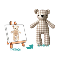 Peluche personnalisée en forme d'homme avec fonction vocale, super douce, en polyester.