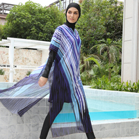 Haute qualité 4 pièces entièrement couvert musulman modeste maillots de bain maillots de bain S-6XL islamique maillots de bain Burkini Pour Femme Musulman