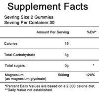 Gummies de glycinate de magnésium OEM, marque privée, sans sucre, à croquer, végétaliennes, supplément minéral