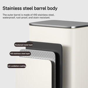 Poubelle moderne <span class=keywords><strong>de</strong></span> <span class=keywords><strong>luxe</strong></span> en acier inoxydable Leasylife 15L avec ouverture par pédale pour la maison, la cuisine, le bureau, l'hôtel - Product Image 6