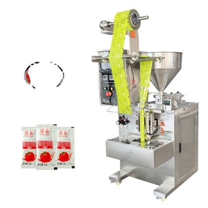Machine d'emballage verticale électrique pour films en rouleau avec remplissage et scellage pour vinaigrette, beurre de cacahuète, sauce au bœuf - Product Image 1