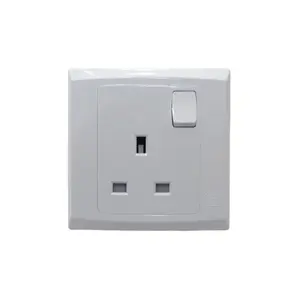 YAKI Household Ultra-Thin Button Switch UK-Style Wall Switch Fire-Proof And Flame-Retardant Switch Socket 1-Way