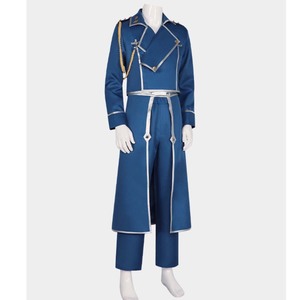Costume da Uomo Adulto per Cosplay di Roy Mustang da Fullmetal Alchemist, Uniforme Blu da Combattimento AOKG-146 - Product Image 2