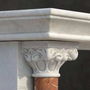 Dimensioni personalizzate semplice e moderno antico chiesa pietra naturale religioso colore misto rosso e bianco marmorizzato tavolo da altare in vendita - Product Image 4