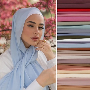 高级麦地那雪纺头巾麦地纱面纱土耳其穆斯林头巾披肩Tudung Bawal女士围巾 - Product Image 1