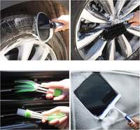 Kit d'outils d'accessoires de lavage de voiture Seau pliable Gant de lavage éponge Serviettes Pneu Brosse Duster Kit complet d'entretien de voiture intérieur