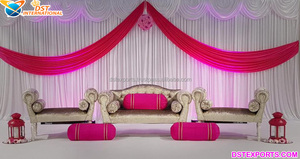 Conjunto de muebles de salón de boda, conjunto de tronos y sillas de escenario de lujo, estilo asiático, Walima musulmán - Product Image 5