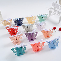 Boîtes à dragées papillon découpées au laser avec revêtement UV, en carton recyclable et pliable, pour mariage, baby shower, anniversaire