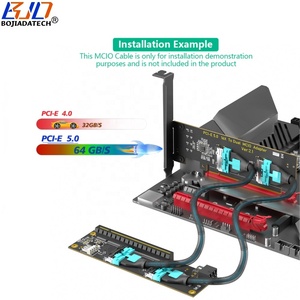 PCI-E 5.0 16X to PCIe X16 GEN5 Graphics Card GPU Riser Extension Cable 64Gbps 2 * MCIO (SFF-TA-1016) 8i Adapter Expansion Card - Product Image 5