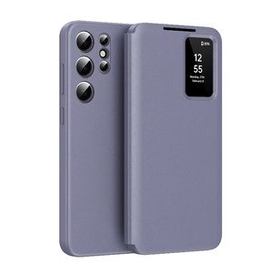 Étui de téléphone portable en cuir avec fenêtre intelligente, fonction de réveil/veille automatique, vue claire, rabat pour Samsung Galaxy S26/S26 Plus/S26 <span class=keywords><strong>Ultra</strong></span>/A37/A57 - Product Image 6